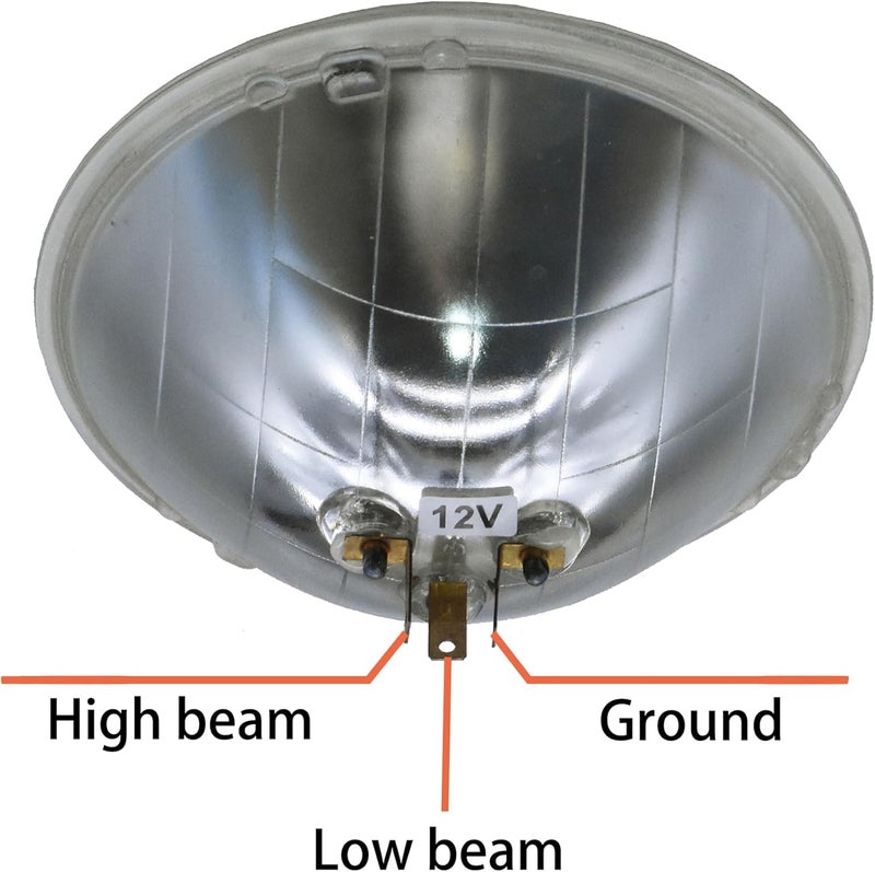 FIQAPJ H6024 Super Vision Crystal Headlight, Halogen Sealed Beam Headlight, (7"" ROUND, 178MM) (110/130W), Replaces# H6024 - Image 3